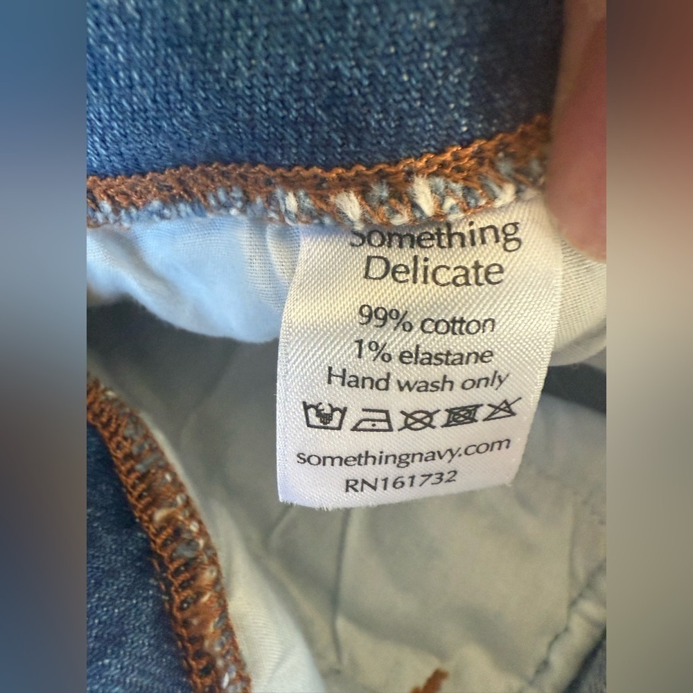 NWOT Something Navy Sydney Tie Waist Denim Trouser Jeans Size 8 - Picture 10 of 10
